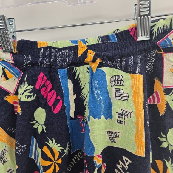 Modcloth Navy Just This Sway Travel Linen Blend Side Zipper Lined Skirt XXS - Picture 4 of 9